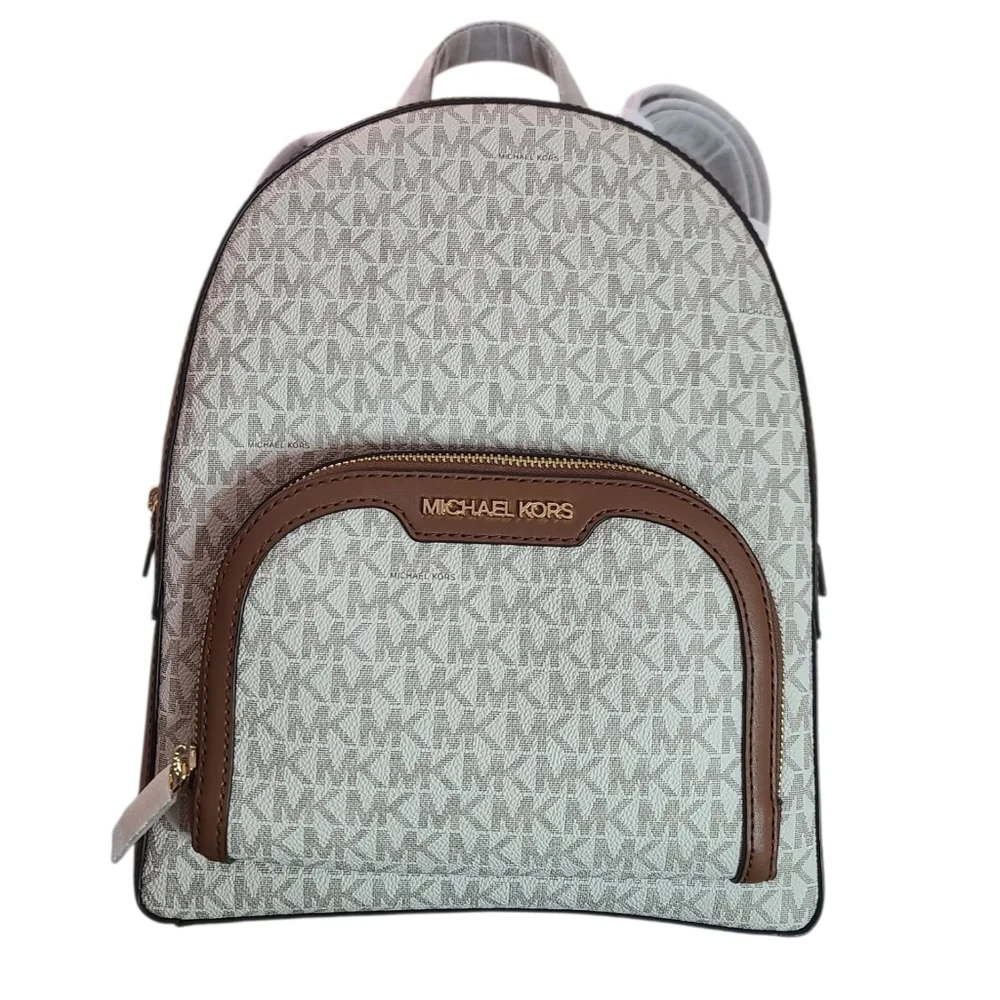 NWT Michael Kors Jaycee Medium Logo Backpack In VANILLA